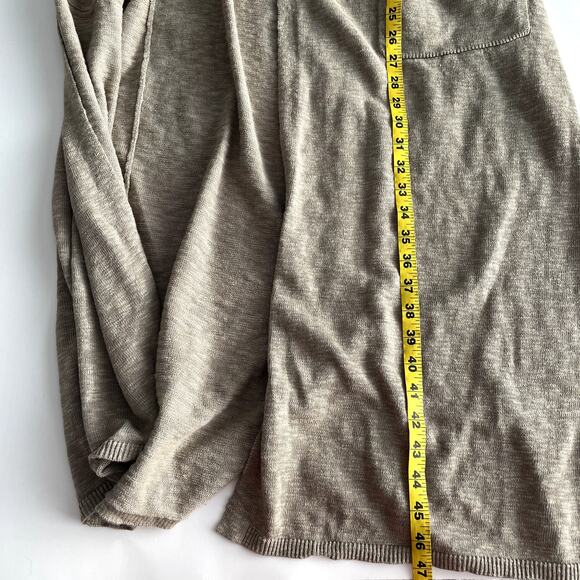 Free People Beach Cotton Linen Blend Duster Cardigan XS Belted Tan - Picture 15 of 16